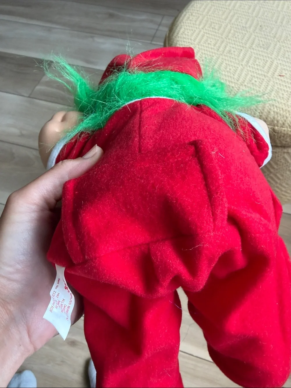 New Red Holiday Troll Plush Doll with Green Hair - Kids Toy